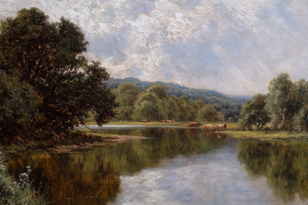 Henry H. Parker (British, 1858-1930) - 'Silent Waters On the Avon'. Oil On Canvas. View IV