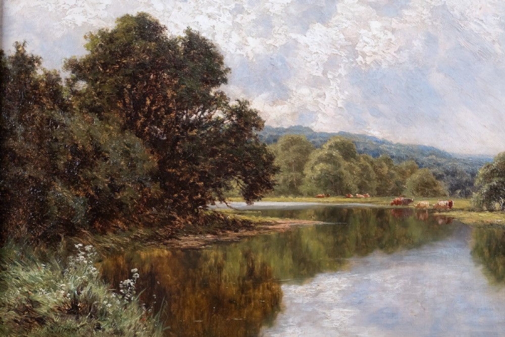 Henry H. Parker (British, 1858-1930) - 'Silent Waters On the Avon'. Oil On Canvas. View V