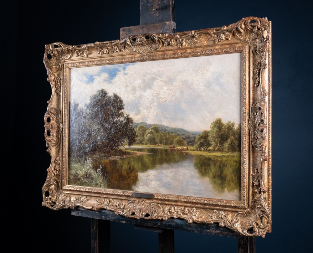 Henry H. Parker (British, 1858-1930) - 'Silent Waters On the Avon'. Oil On Canvas. View IX