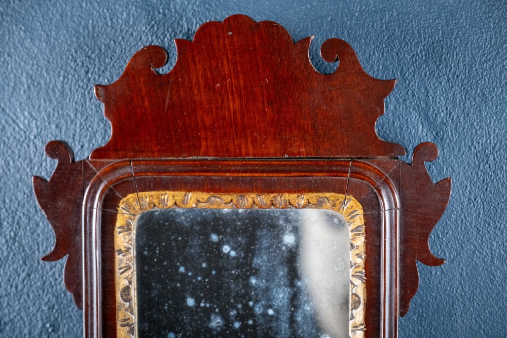 Miniature Georgian Mahogany Fretwork Mirror View III