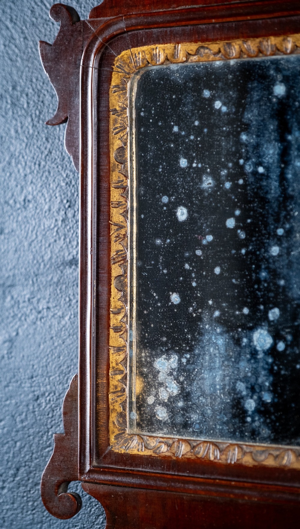 Miniature Georgian Mahogany Fretwork Mirror View V