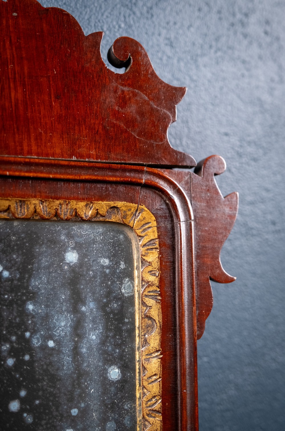 Miniature Georgian Mahogany Fretwork Mirror View VI