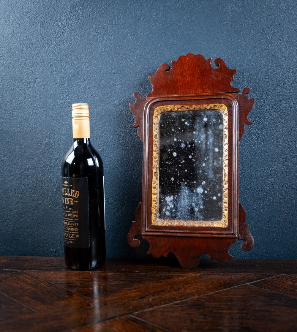 Miniature Georgian Mahogany Fretwork Mirror View VIII