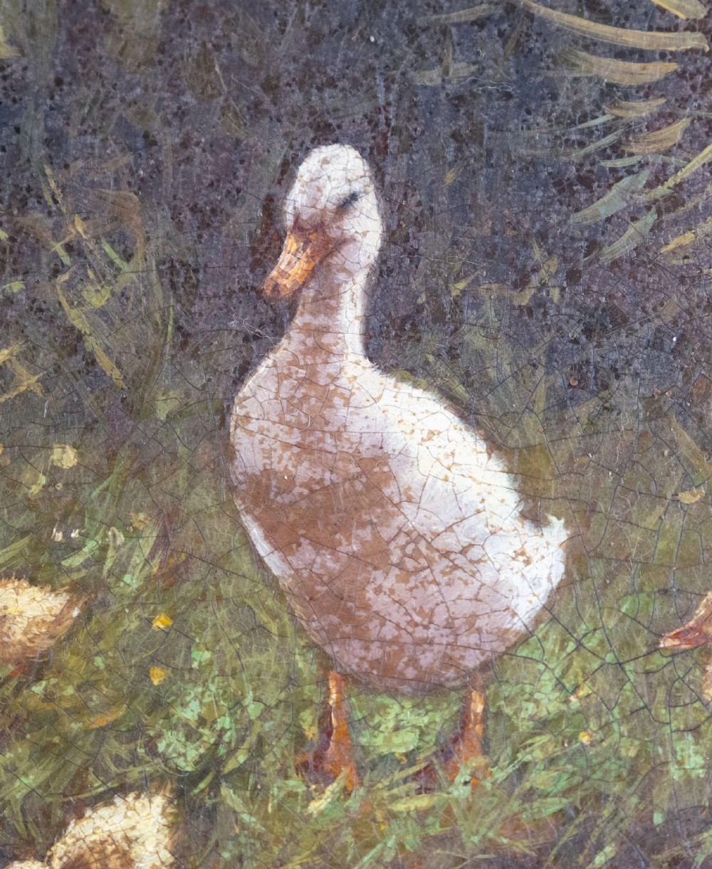 Constant David Ludovic Artz (1870-1951) - Ducks By A Pond. Oil On Board. View III