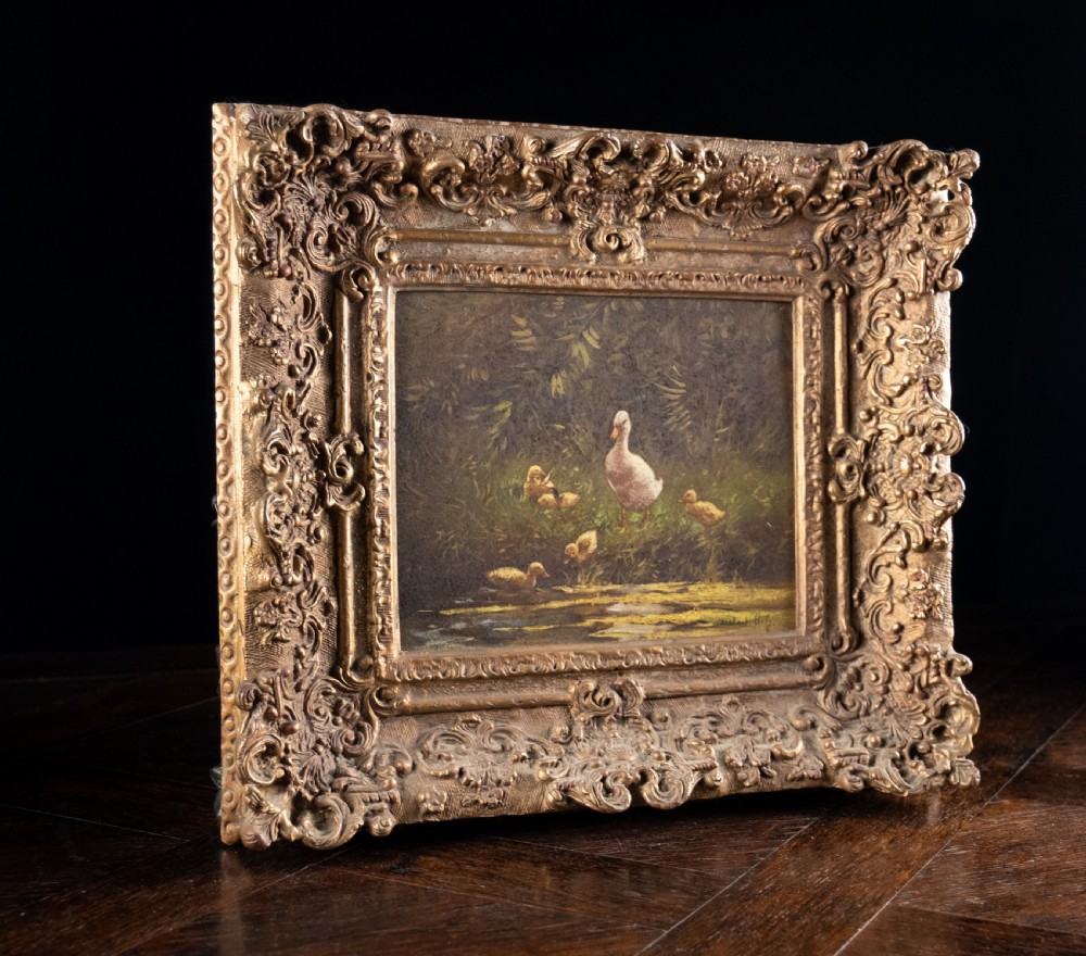 Constant David Ludovic Artz (1870-1951) - Ducks By A Pond. Oil On Board. View VII