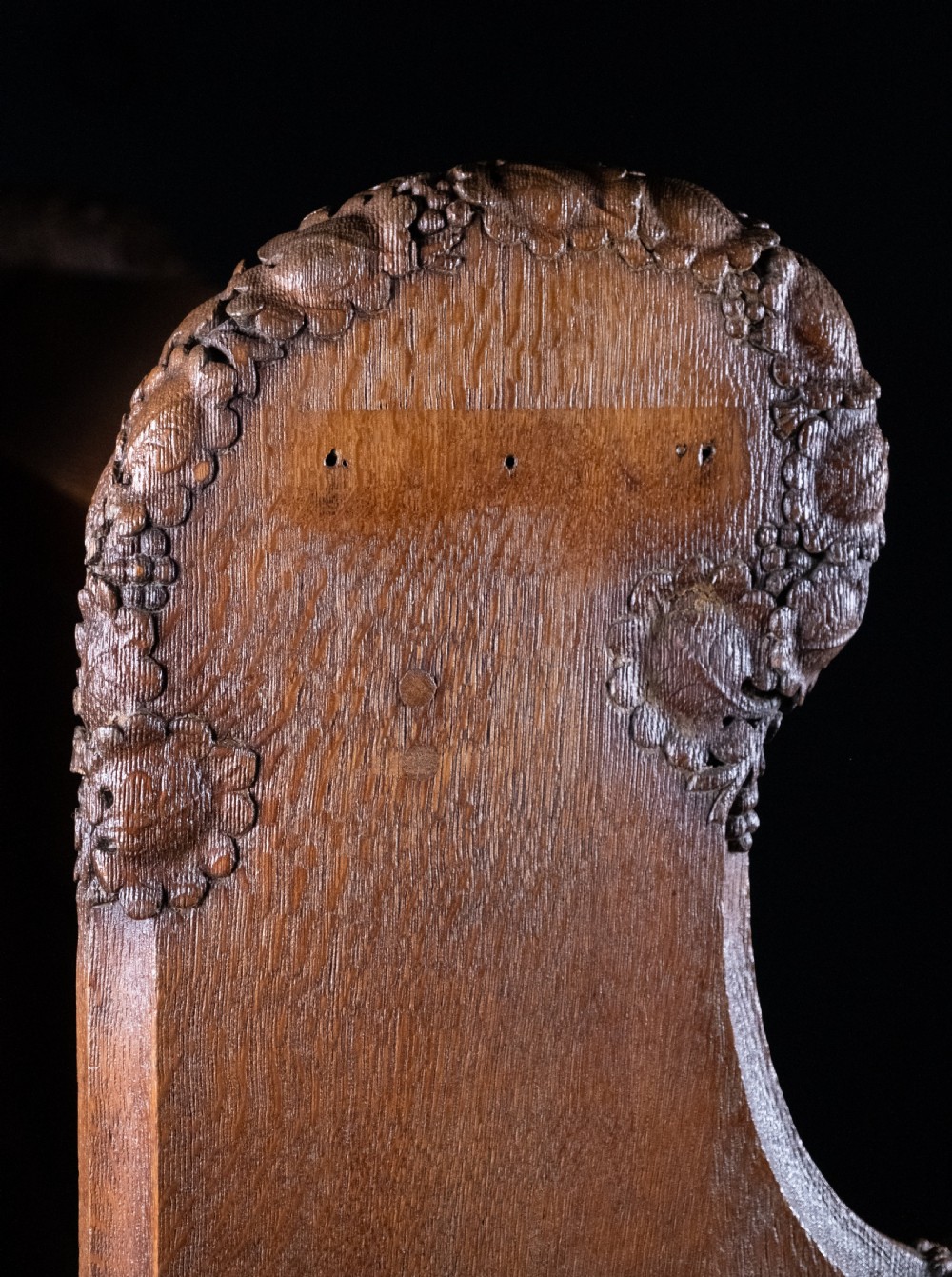 19th Century Golden Oak Foliate Church Pew / Settle View XV