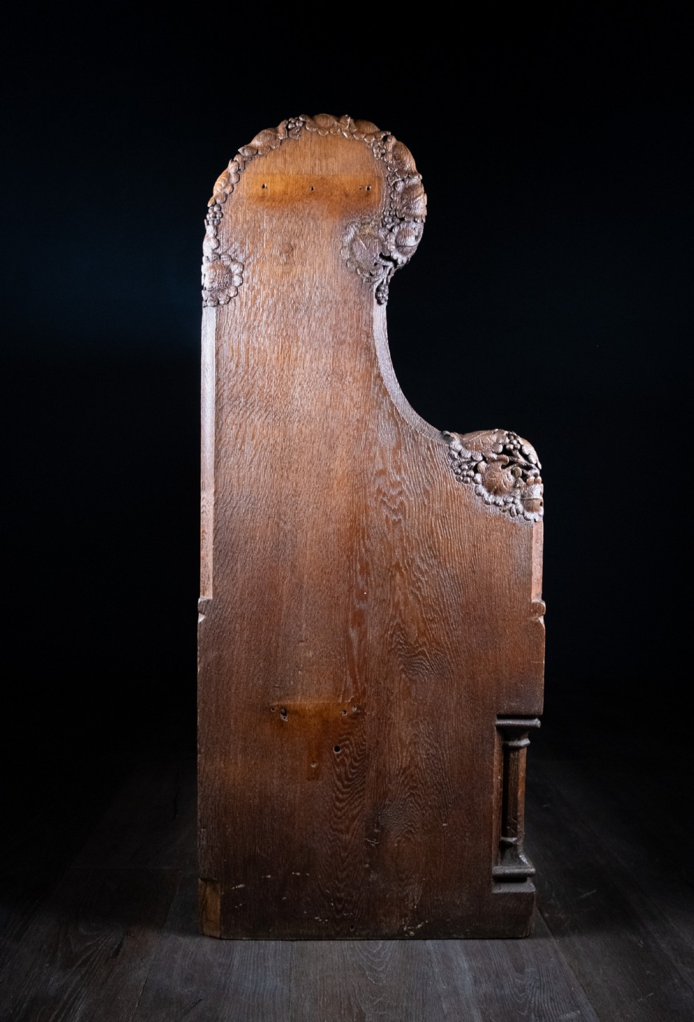 19th Century Golden Oak Foliate Church Pew / Settle View XVI