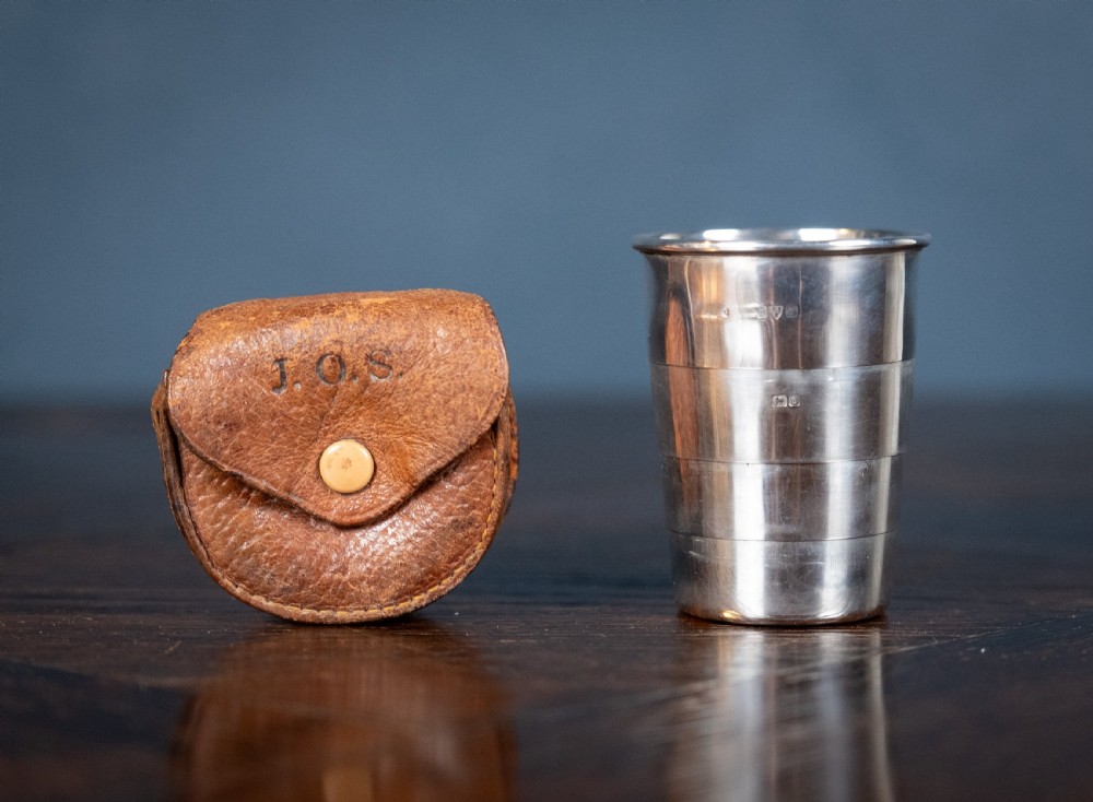 Sterling Silver Collapsible Beaker With Original Case - Chester, 1914.