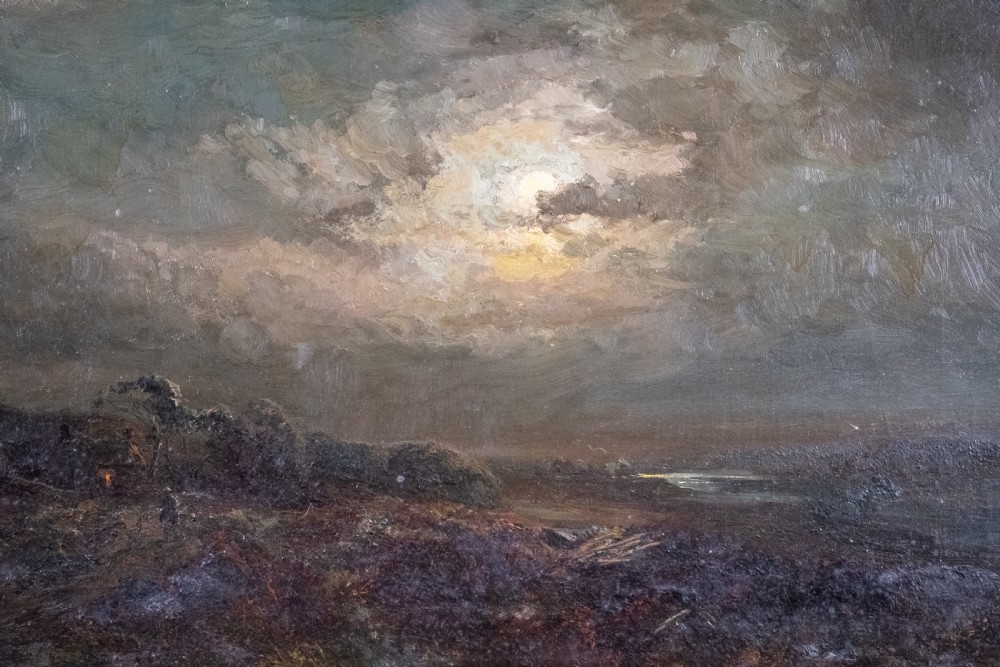John Falconar Slater (1857-1937) - Moonlight Coastal Landscape. Oil on Canvas. View II