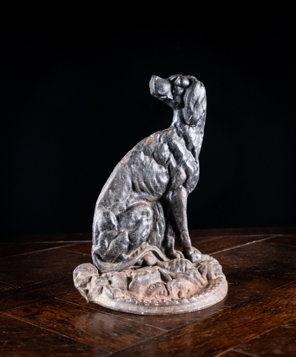 Large 19th Century Cast Iron Dog Doorstop View V