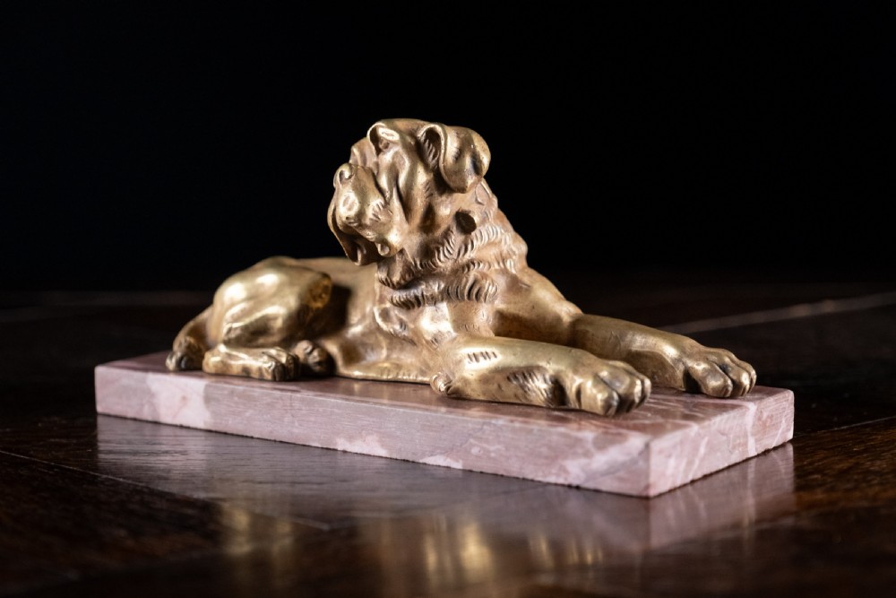 19th Century Gilt Bronze Mastiff Dog View V