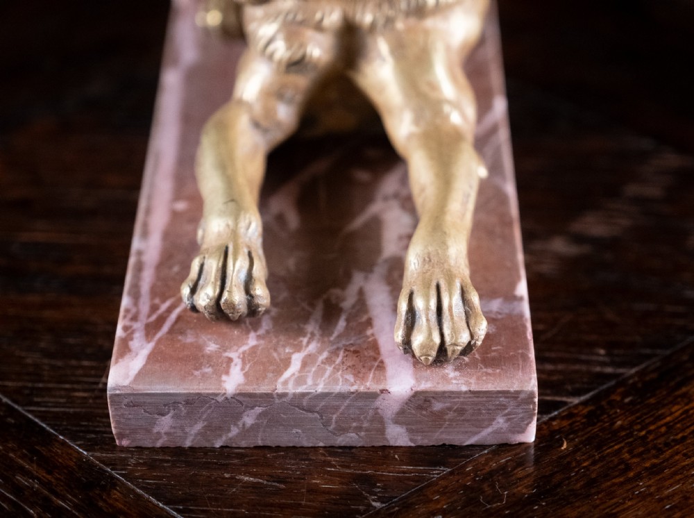 19th Century Gilt Bronze Mastiff Dog View VI