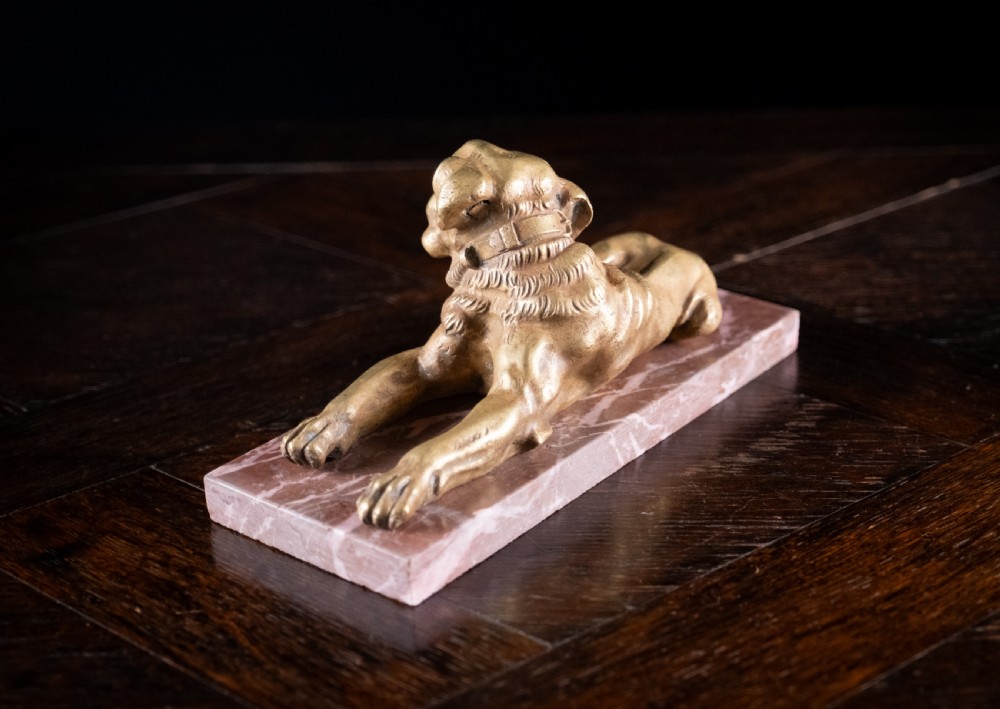 19th Century Gilt Bronze Mastiff Dog View VII