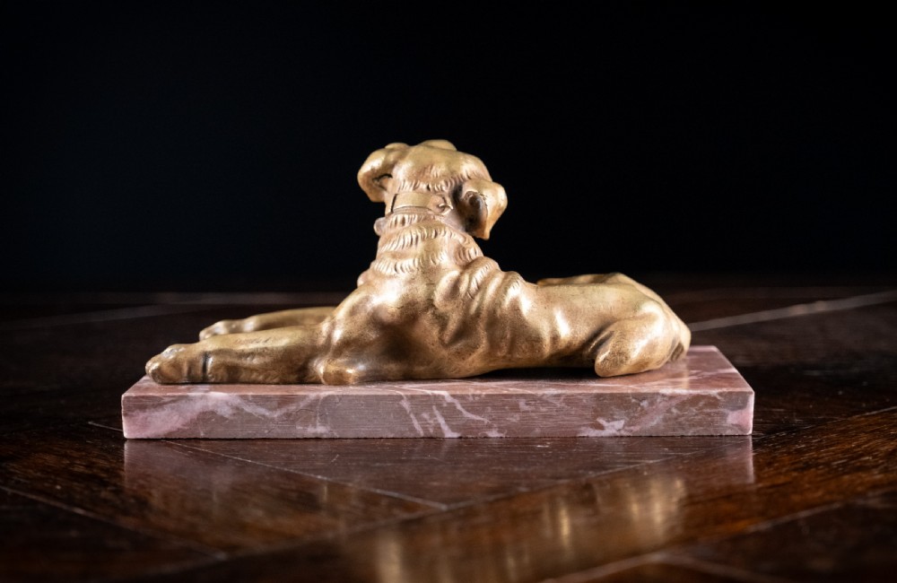 19th Century Gilt Bronze Mastiff Dog View VIII