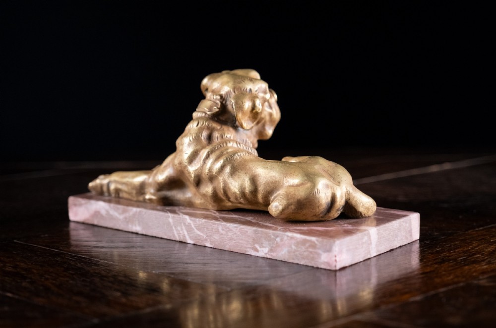 19th Century Gilt Bronze Mastiff Dog View IX