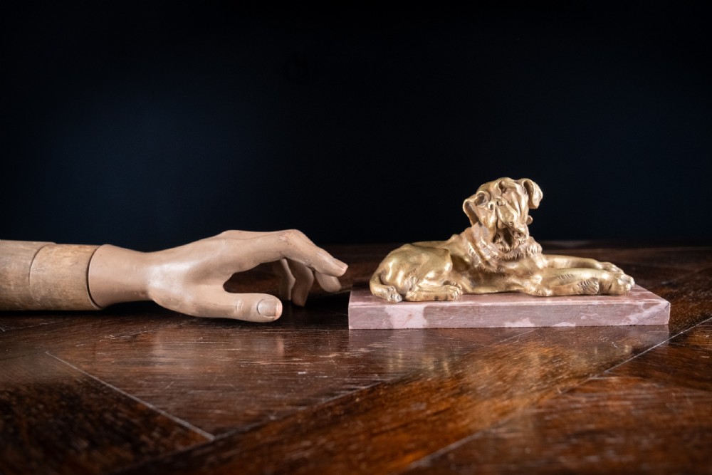 19th Century Gilt Bronze Mastiff Dog View X