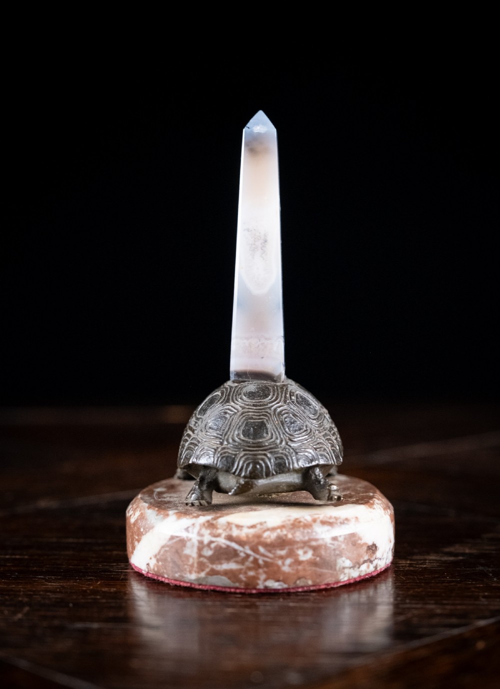 19th Century Bronze and Agate Rotating Tortoise View VI