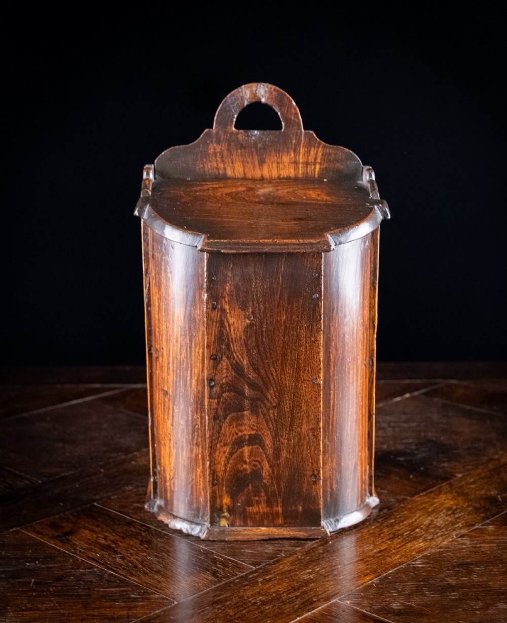 Large Elm Double Compartment Candle Box, c.1800 View II