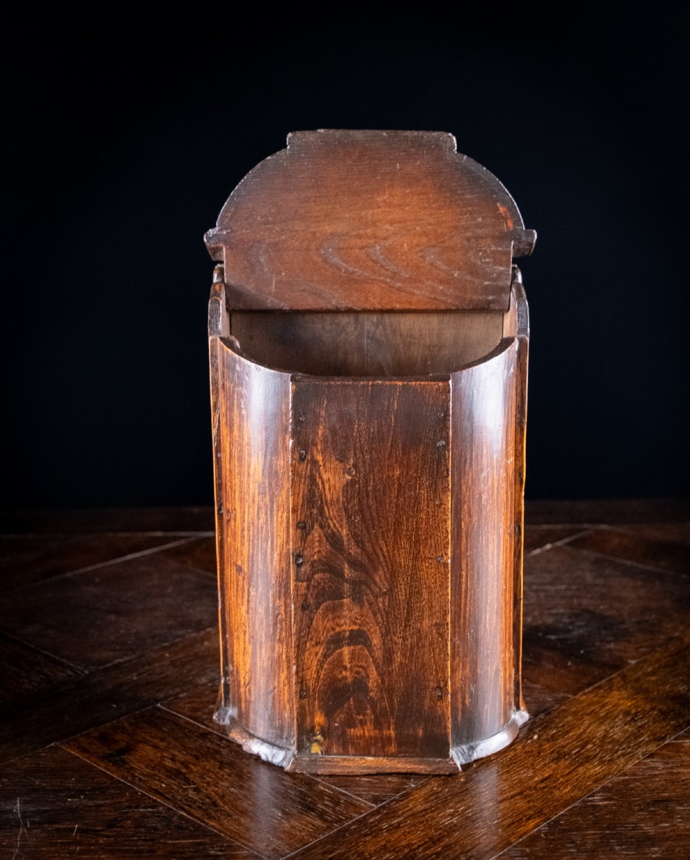 Large Elm Double Compartment Candle Box, c.1800 View VI