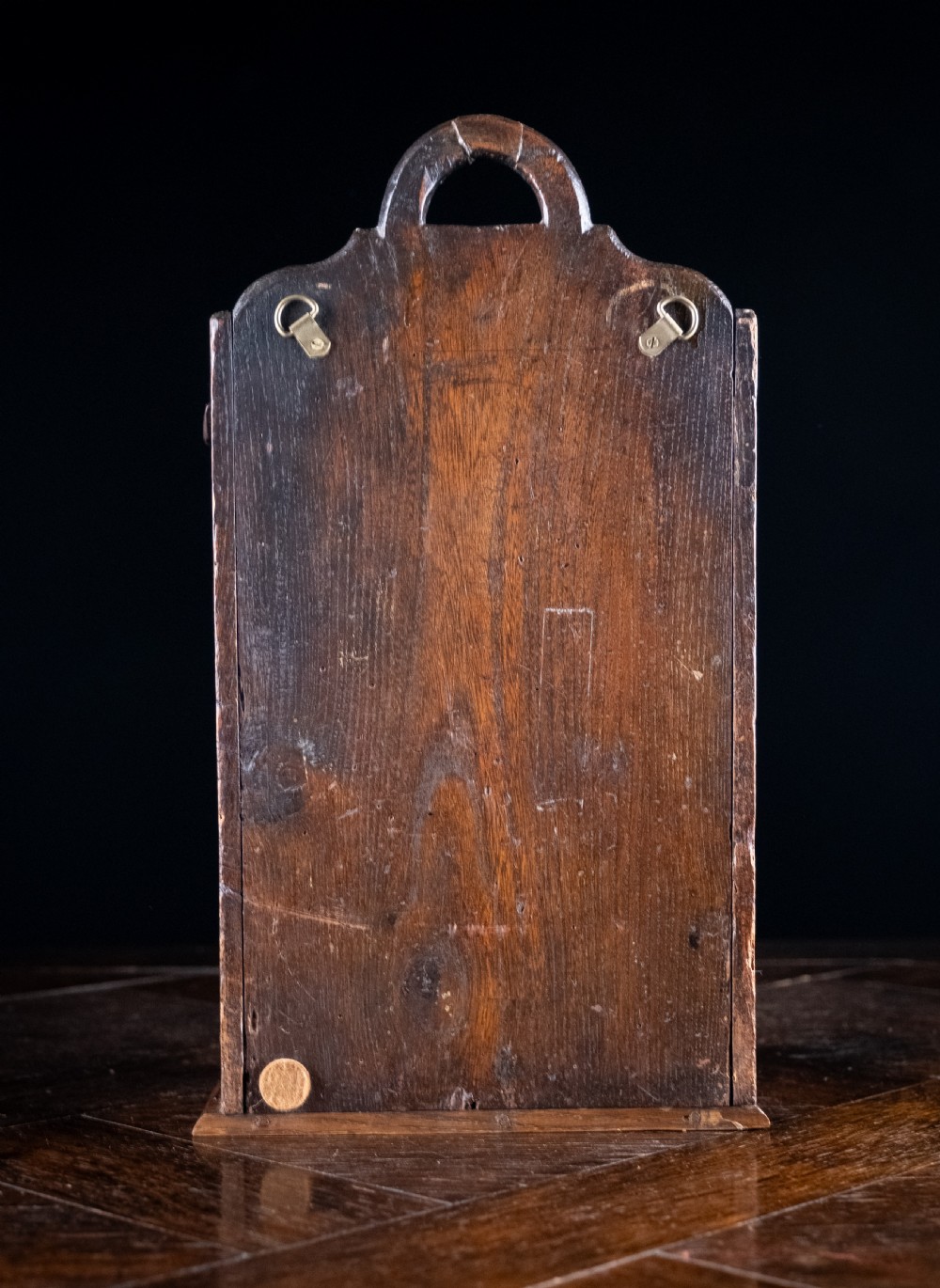 Large Elm Double Compartment Candle Box, c.1800 View IX