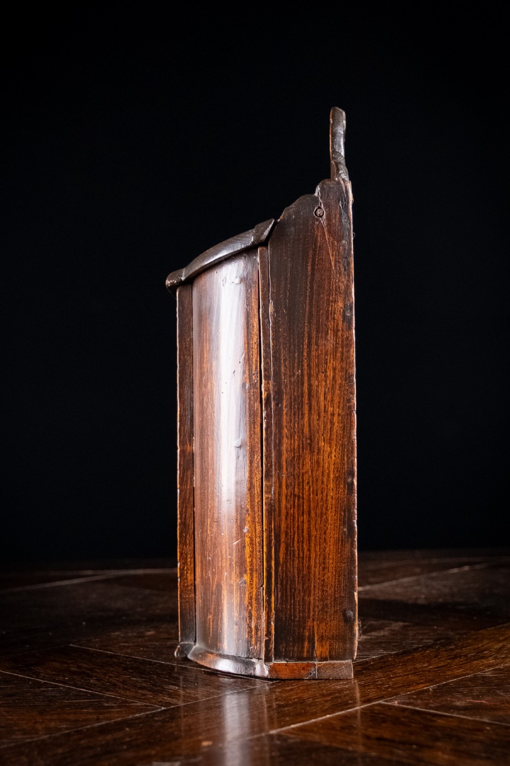 Large Elm Double Compartment Candle Box, c.1800 View X