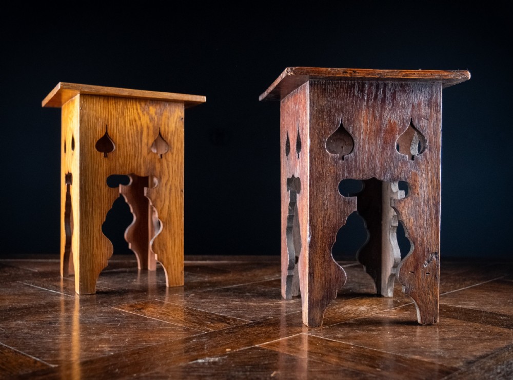 Near Pair Of Liberty & Co Oak Plinth Stands, c.1900