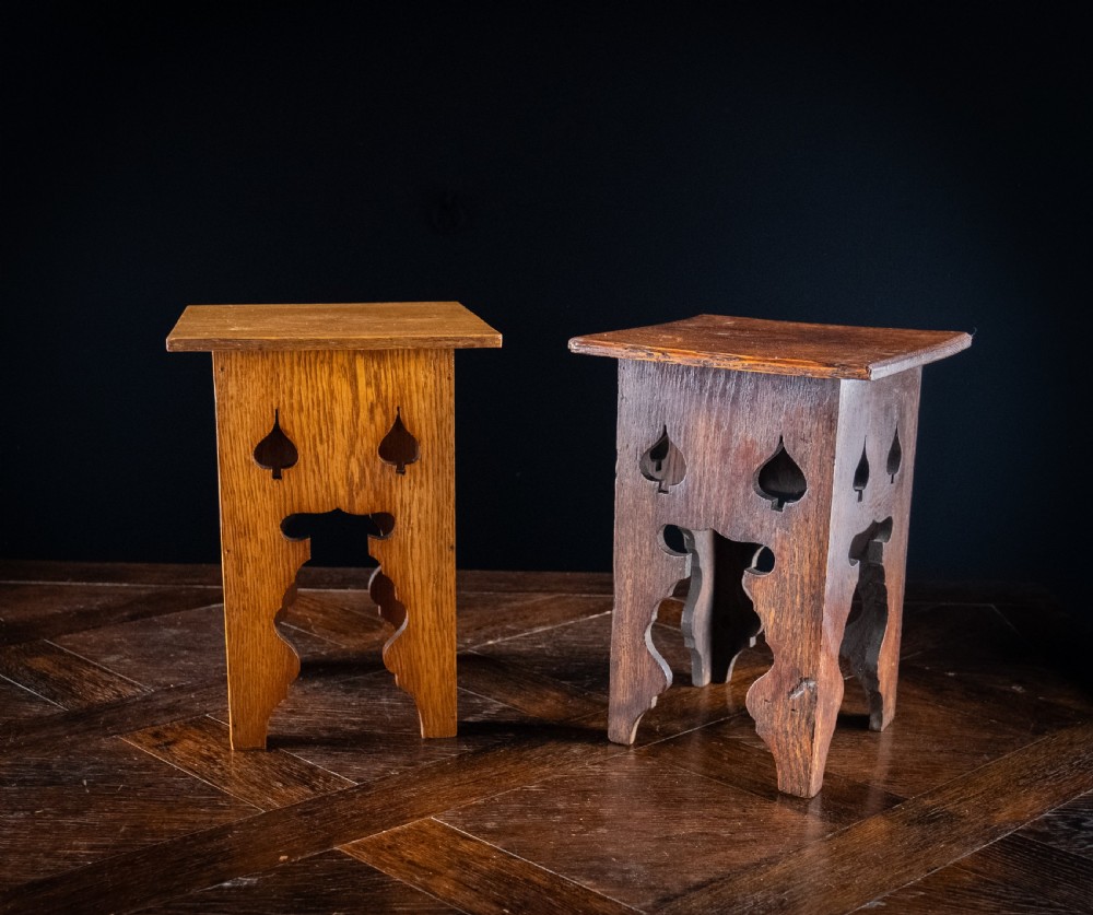 Near Pair Of Liberty & Co Oak Plinth Stands, c.1900 View III