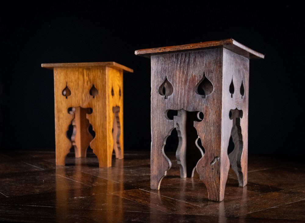 Near Pair Of Liberty & Co Oak Plinth Stands, c.1900 View V