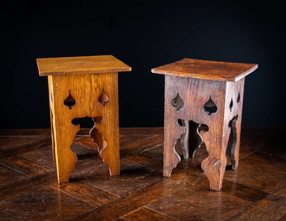Near Pair Of Liberty & Co Oak Plinth Stands, c.1900 View VI