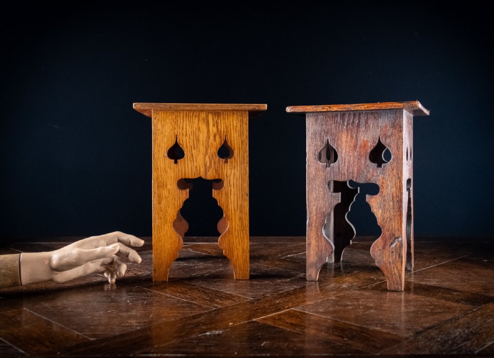 Near Pair Of Liberty & Co Oak Plinth Stands, c.1900 View VIII