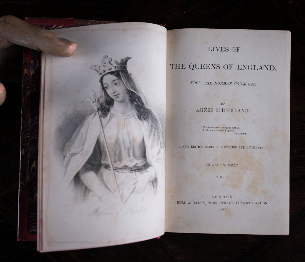 1872 Queens Of England by Agnes Strickland. Six Volume Book Set. View VIII