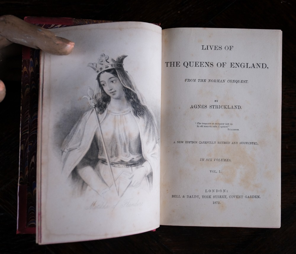 1872 Queens Of England by Agnes Strickland. Six Volume Book Set. View IX
