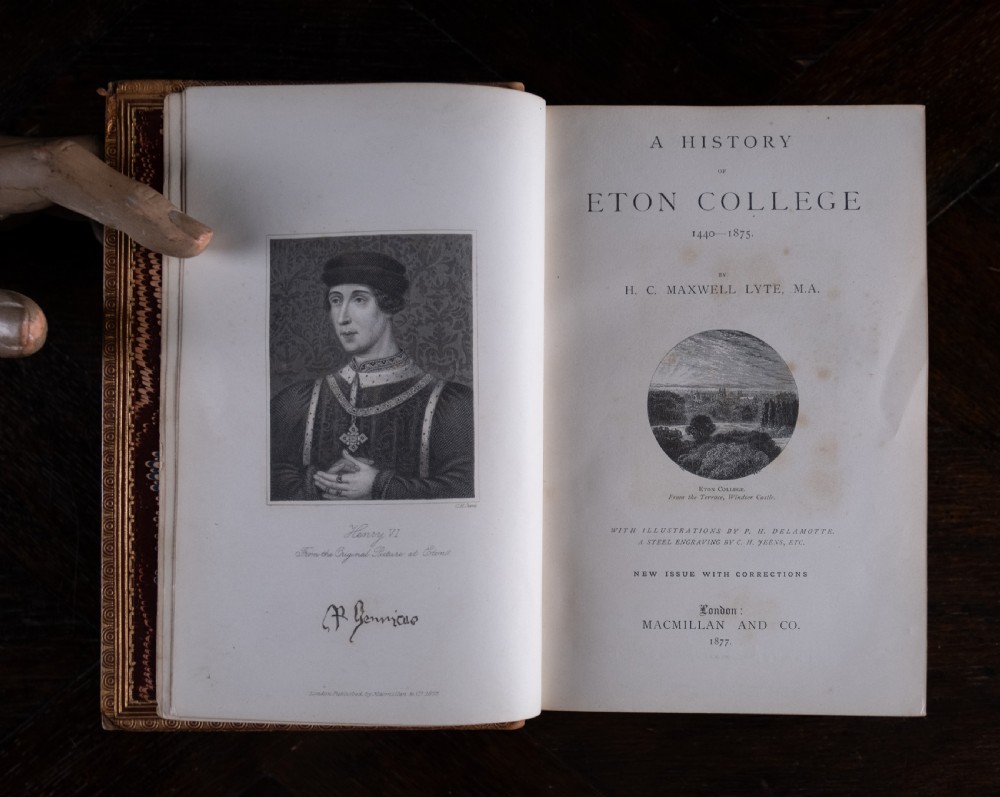 (1877) A History of Eton College 1440-1875 by H. C. Maxwell Lyte. Book. View VIII