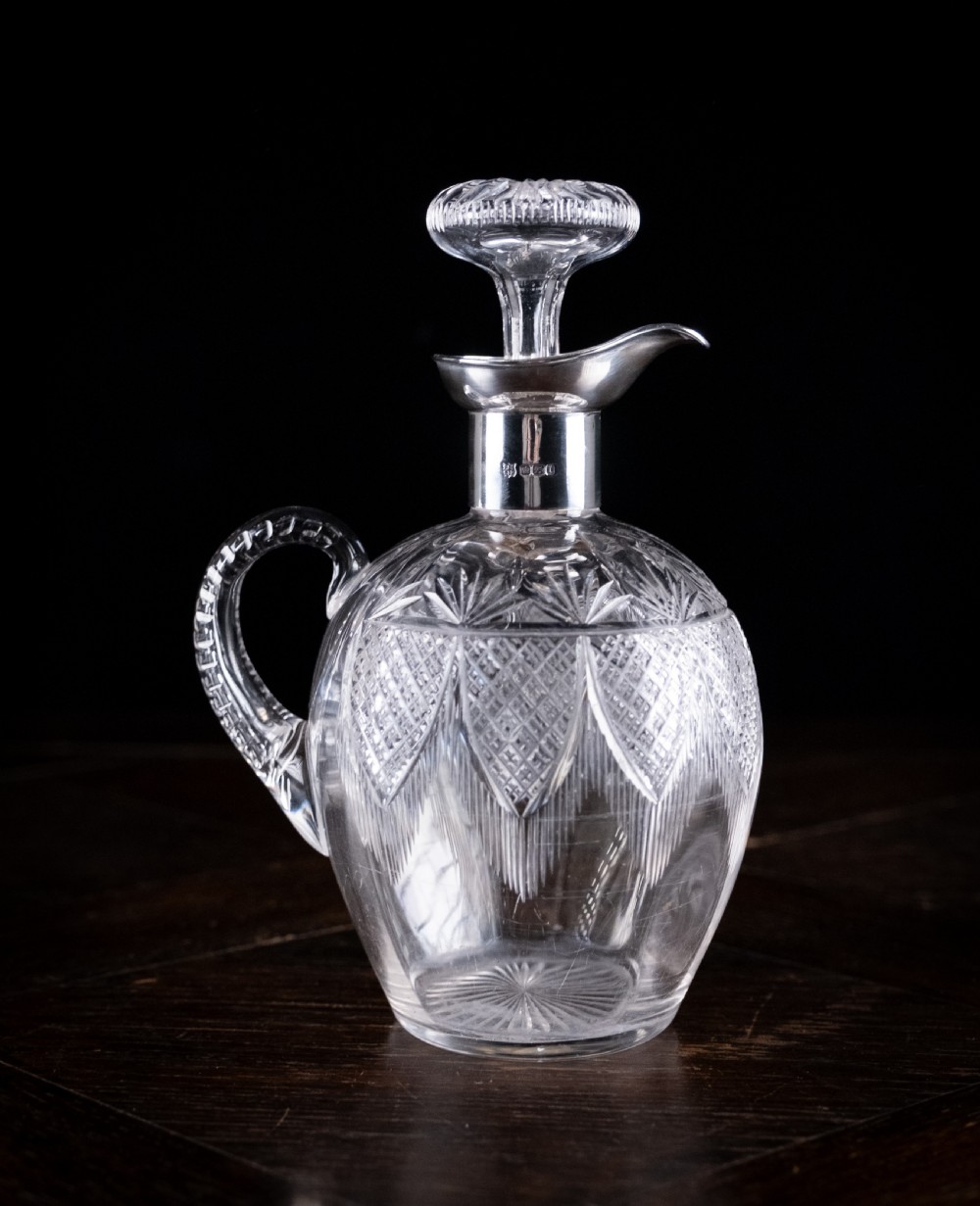 Silver & Cut Crystal Claret Jug by Fenton Brothers, 1903