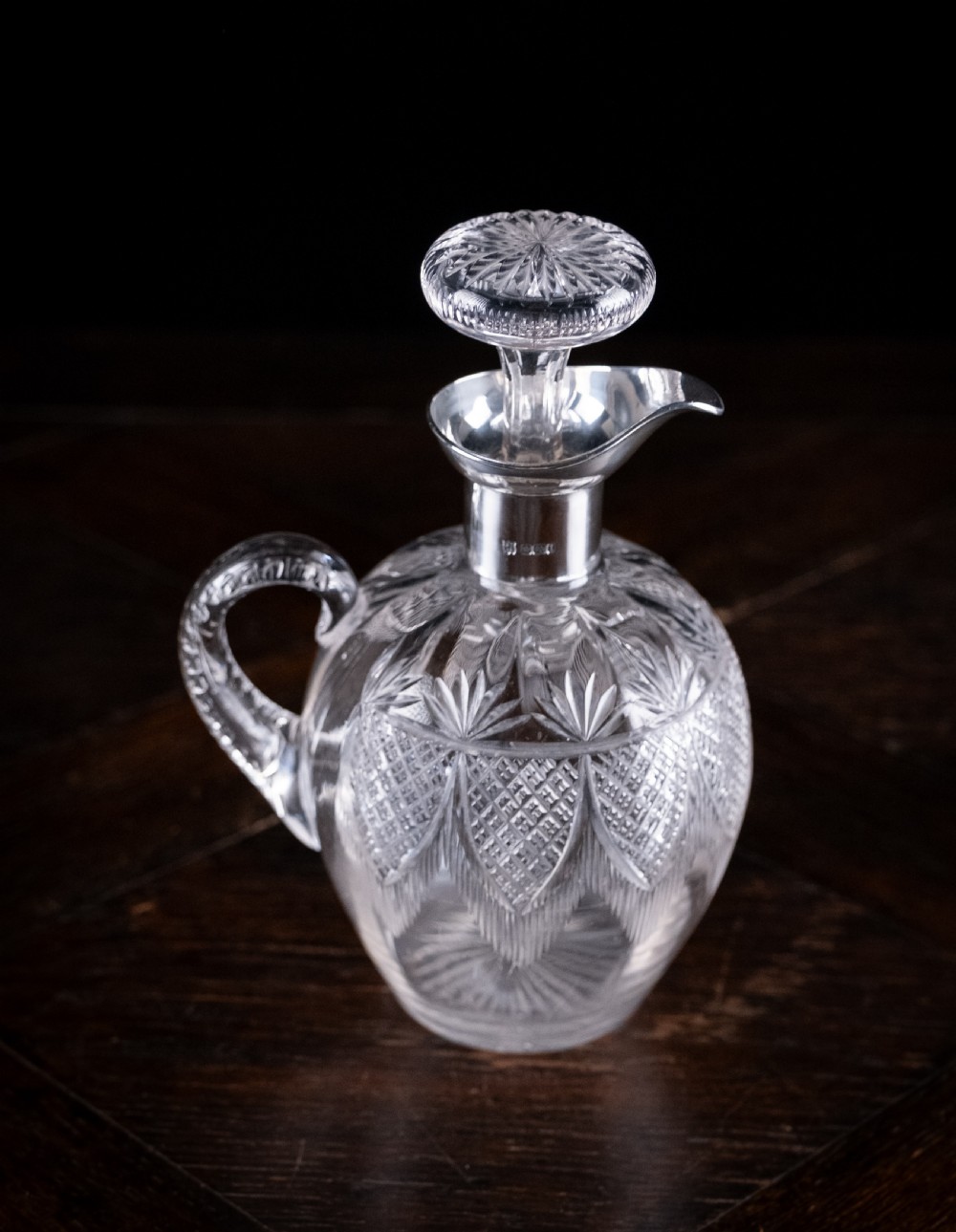 Silver & Cut Crystal Claret Jug by Fenton Brothers, 1903 View II