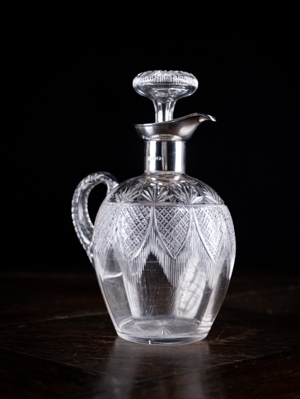 Silver & Cut Crystal Claret Jug by Fenton Brothers, 1903 View V
