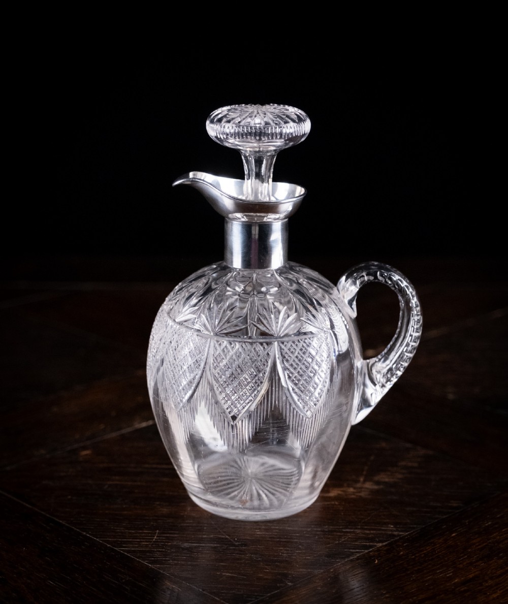 Silver & Cut Crystal Claret Jug by Fenton Brothers, 1903 View VIII
