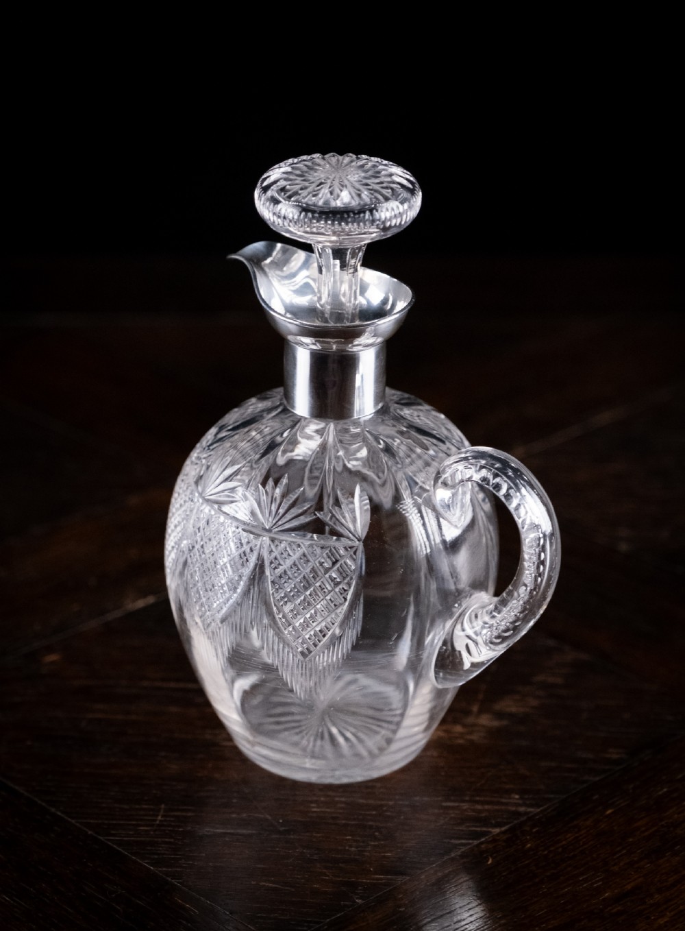Silver & Cut Crystal Claret Jug by Fenton Brothers, 1903 View IX