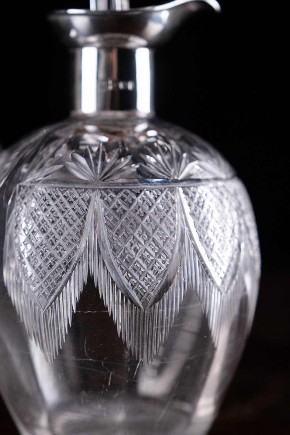 Silver & Cut Crystal Claret Jug by Fenton Brothers, 1903 View XII
