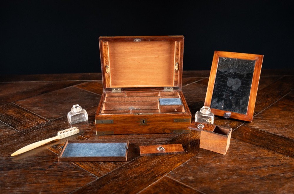 19th Century Brass Mounted Rosewood Campaign Dressing Box View II