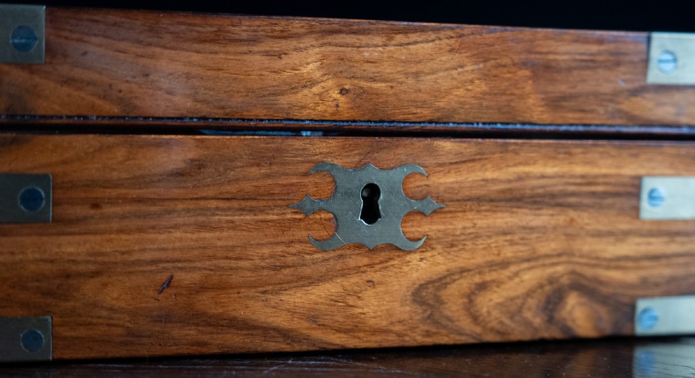 19th Century Brass Mounted Rosewood Campaign Dressing Box View VI