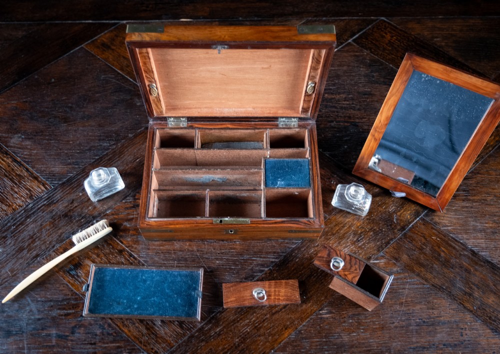 19th Century Brass Mounted Rosewood Campaign Dressing Box View VIII