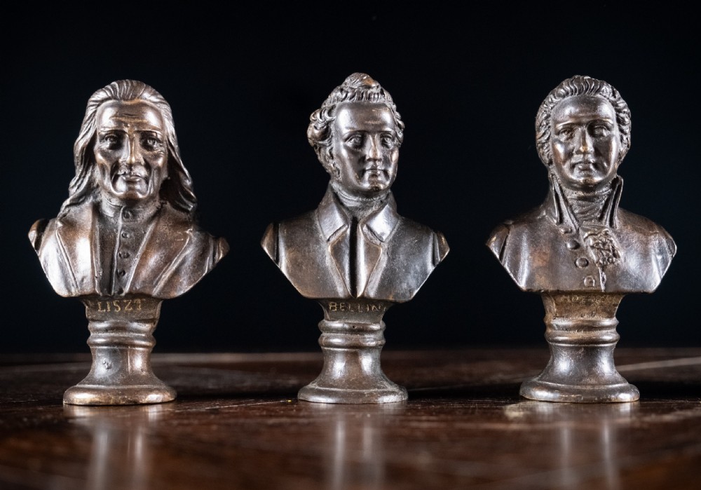 Six 19th Century Bronze Composer & Writer Portrait Busts View II