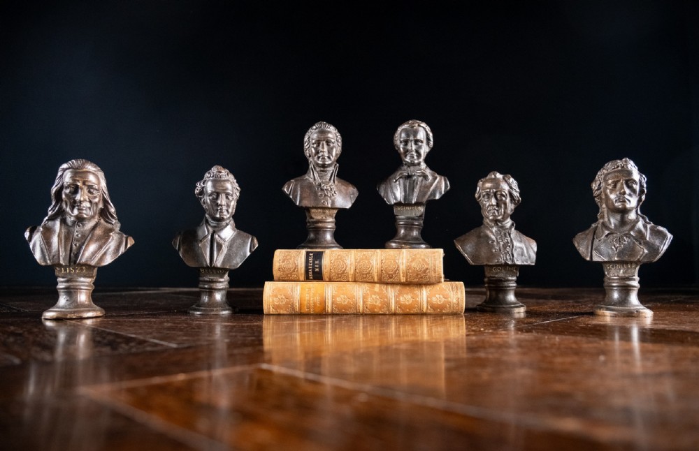 Six 19th Century Bronze Composer & Writer Portrait Busts View IV