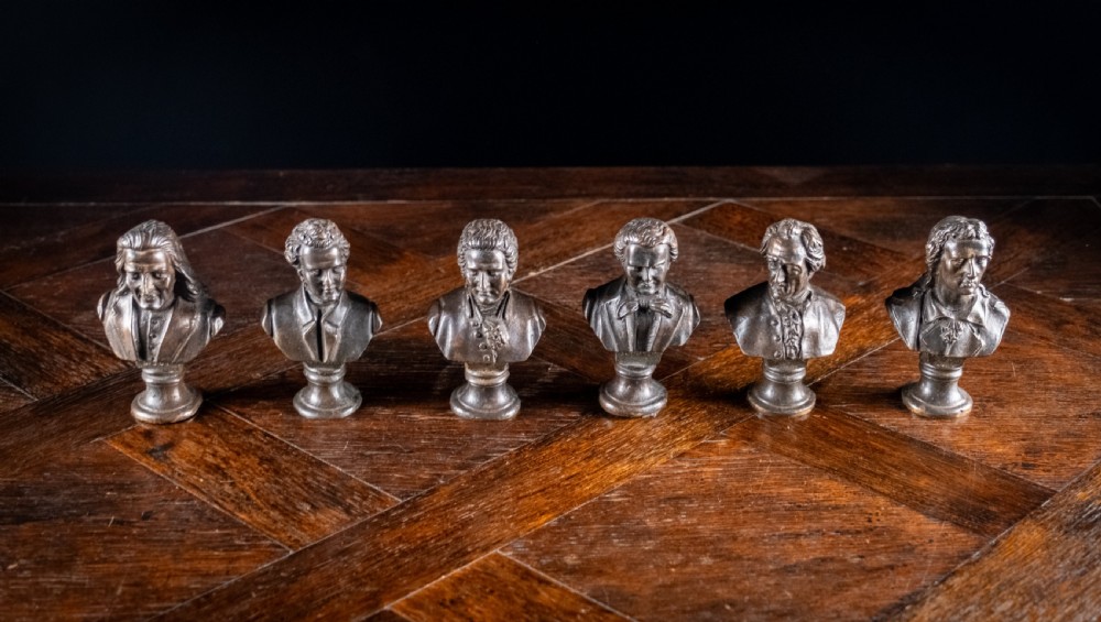 Six 19th Century Bronze Composer & Writer Portrait Busts View VIII