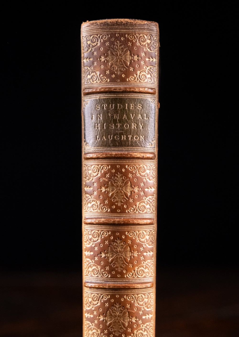 1887 Studies In Naval History by John Knox Laughton. First Edition. (Leather Bound Book) View II
