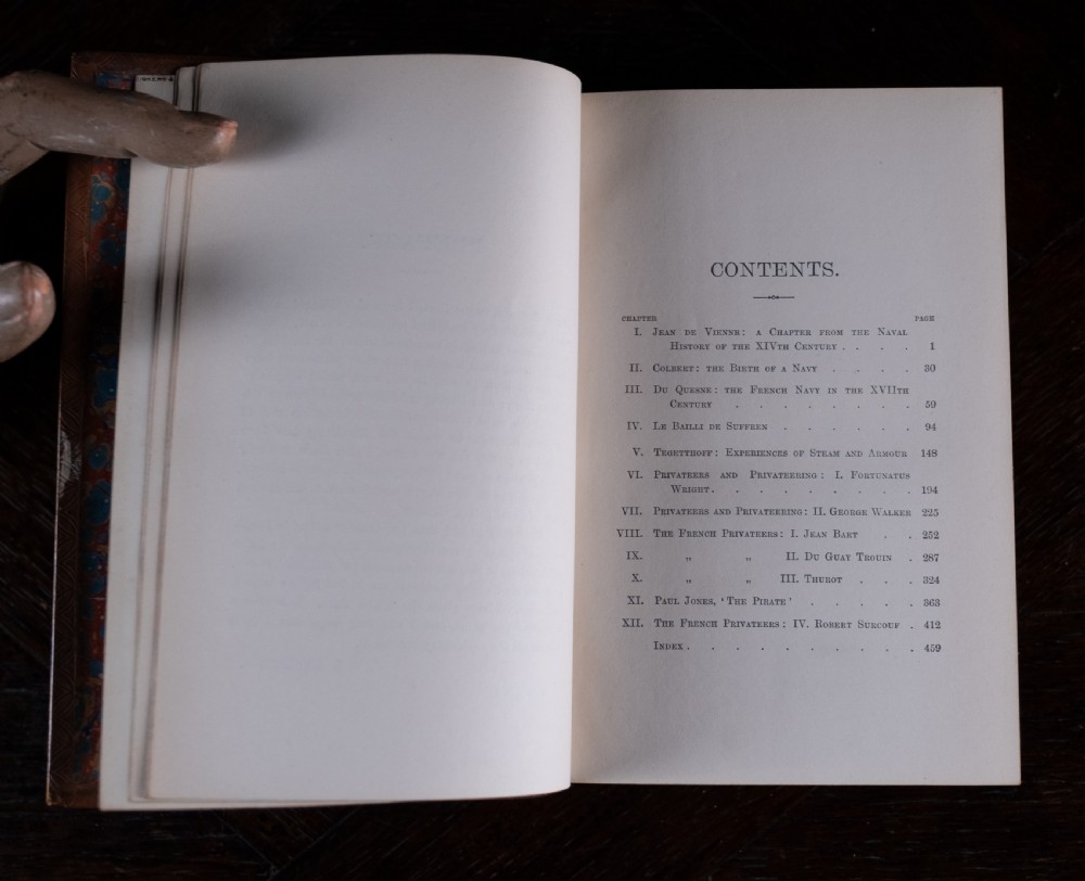 1887 Studies In Naval History by John Knox Laughton. First Edition. (Leather Bound Book) View X