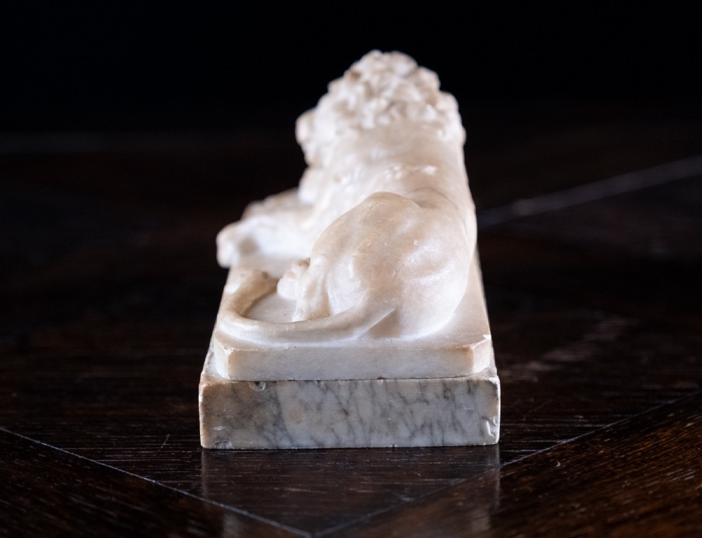 19th Century Alabaster & Marble Lion Of Lucerne View VIII