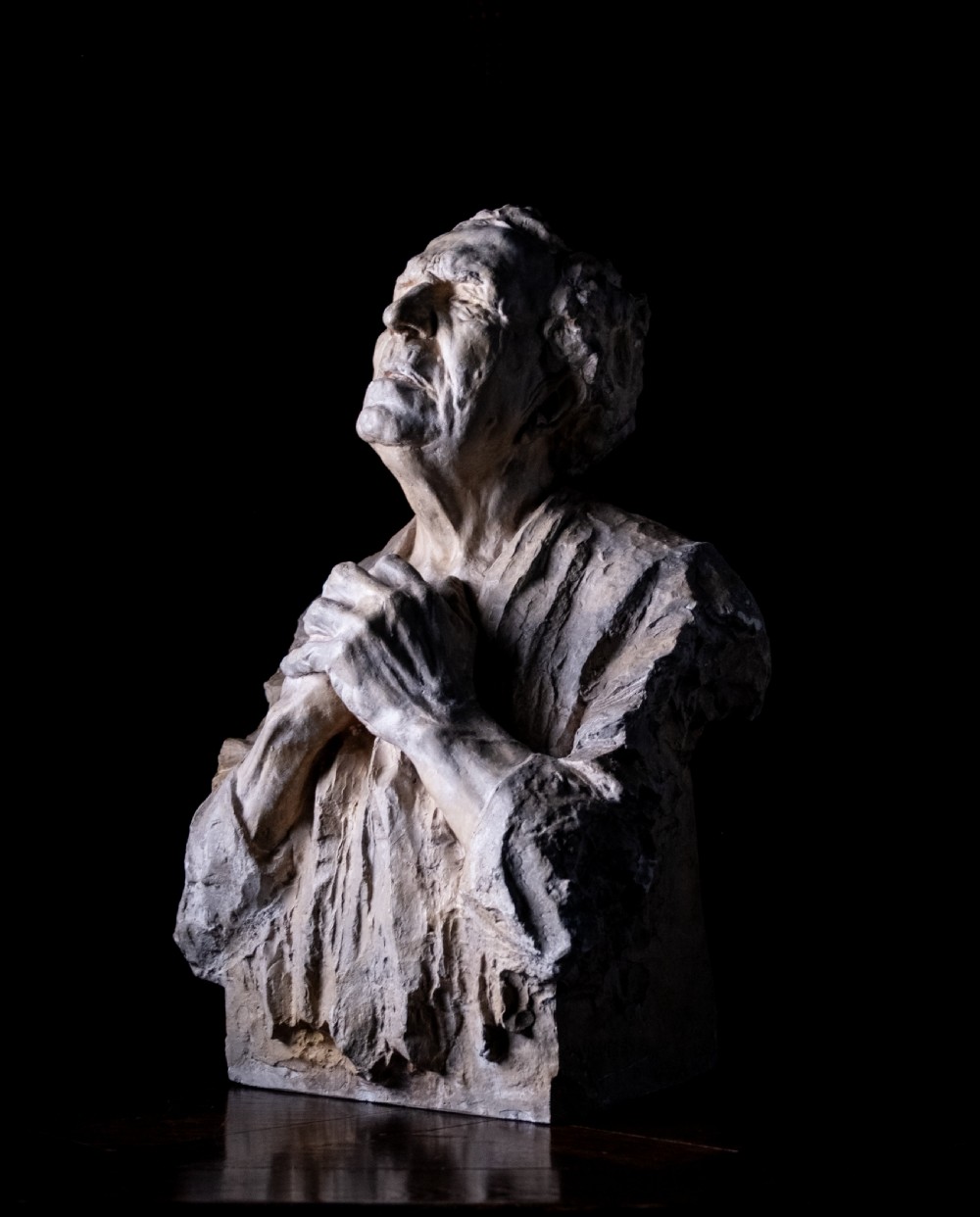 Gustave Van den Meersche (1891-1970) - 'The Blind', Dated 1915. Plaster Sculpture. 