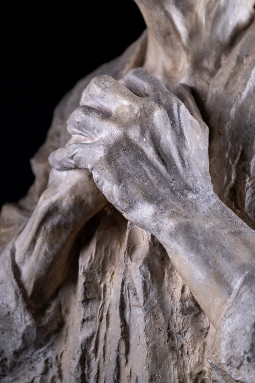Gustave Van den Meersche (1891-1970) - 'The Blind', Dated 1915. Plaster Sculpture.  View III